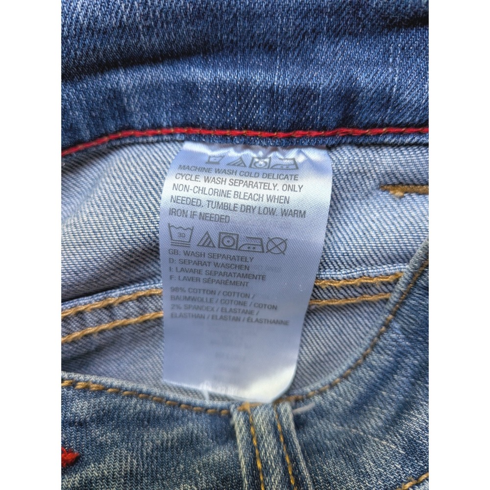 Peace Love World Wide Leg Jeans 0 Boho Distressed Streetwear Frayed Edgy Hippie - Picture 8 of 13
